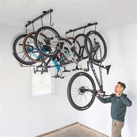 Ceiling Bike Rack, Overhead Garage Bike Hanger, Heavy-Duty Mountain ...