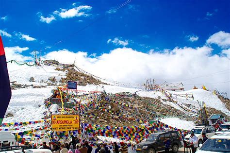 Khardung la Pass connecting Leh to Nubra Valley in Ladakh