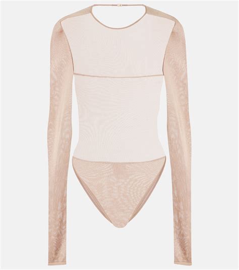 Sheer bodysuit in pink - Saint Laurent | Mytheresa