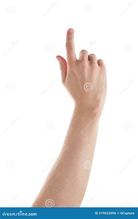 Adult Man Left Hand Pointing with Index Finger Isolated Stock Photo - Image of pointing, showing ...
