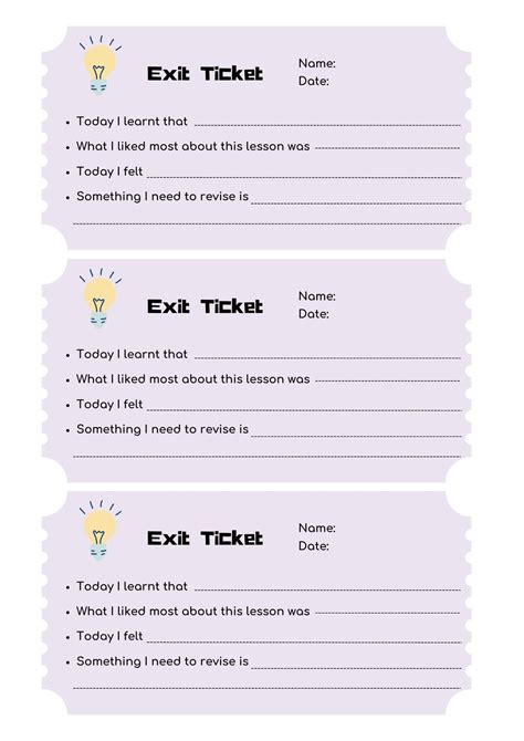 Printables Editable Exit Ticket Template