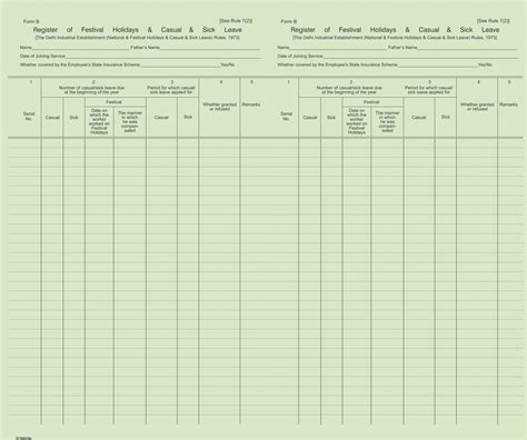 Casual & Sick Leave Register#N# – Trison