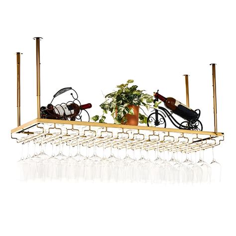 Modern Metal Wine Holder Hanging Wine Bottle & Glass Rack for Bar - 1 ...