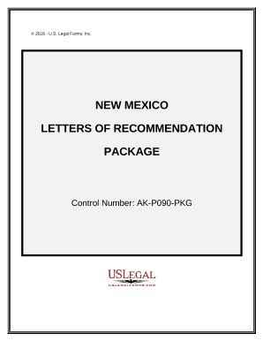 Letters of Recommendation Package - New Mexico Doc Template | pdfFiller