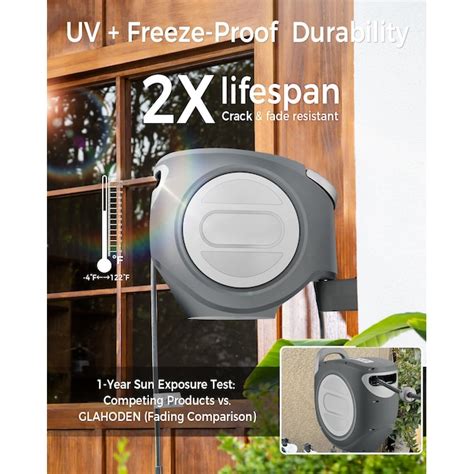 Aoibox All Metal Wall Mount Retractable Garden Hose Reel 1/2 in x 155 ...