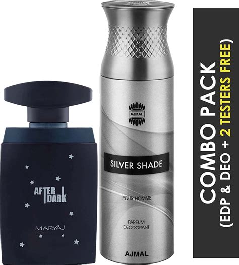 Buy MARYAJ AFTER DARK EDP AROMATIC 100ML FOR MEN AND AJMAL SILVER SHADE ...