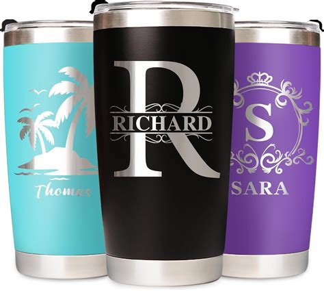 Amazon.com | Personalized Tumbler with Name Text -20 oz Custom Coffee ...