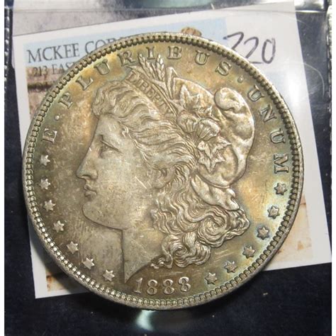 320. 1888 Morgan Silver Dollar, AU toned
