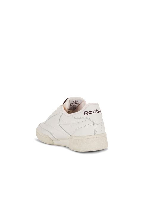Reebok Club C 85 Vintage Sneaker in Chalk, Alabaster, & Maroon | REVOLVE