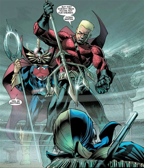 Aquaman and Ocean Master battle pirate Deathstroke Slade Wilson during ...