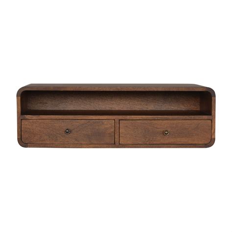 Floating Wall Mounted Console Table: Chestnut - ArtisanFurniture.in
