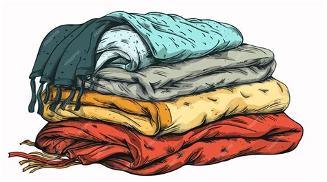 Folded Blankets Hygge Composition Vector Illustration | Premium AI ...