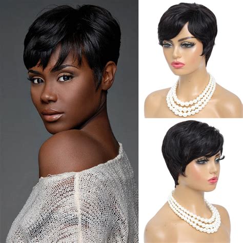 Amazon.com : Yonova Pixie Cut Wig Human Hair for Women Short Wigs ...