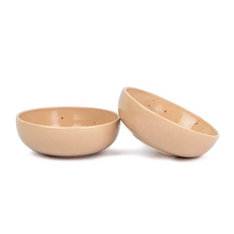 Shay Ceramic Pasta Bowl Set, 18Cm, 2 Pieces, Beige | Glossy Finish ...