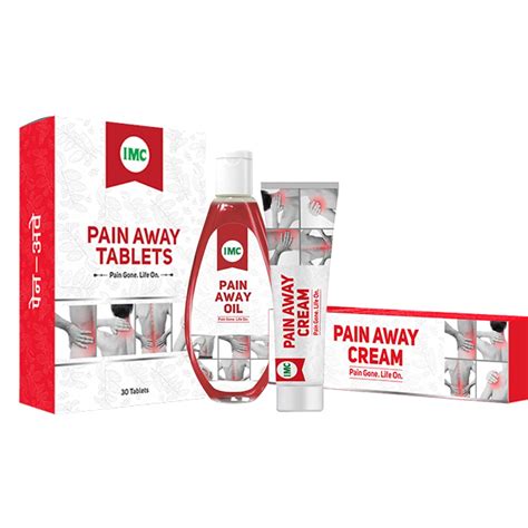 Imc Pain Away Tablet, Cream And Oil For Muscle And Joint Pain - Combo ...