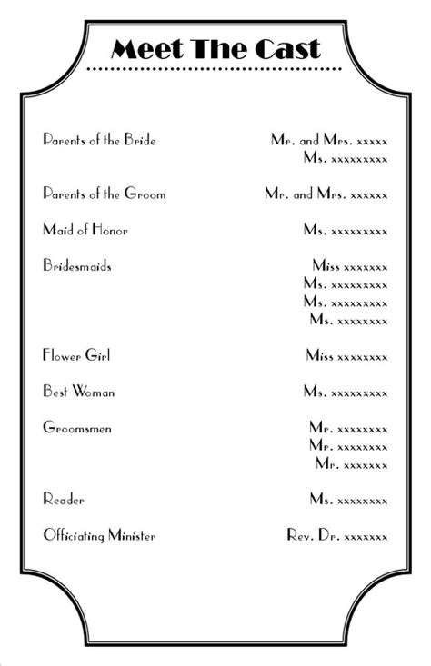 Theater Program Template 的图像结果