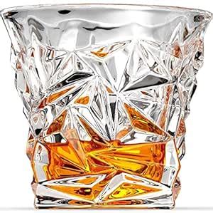 PrimeWorld Diamond Crystal Cut Whiskey Glasses Set of 6 pcs- 300 ml Bar ...