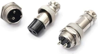 jivith 2 PIN Thread Male Female Panel Metal Aviation Wire Connector ...