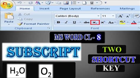Image result for Subscript Shortcut Key