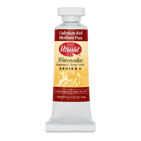 Utrecht Artists' Watercolor Paint - Cadmium Red Medium, 14 ml tube ...