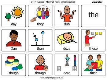 TH-D Minimal Pairs Cards Stopping by Word Play Speech Therapy Resources