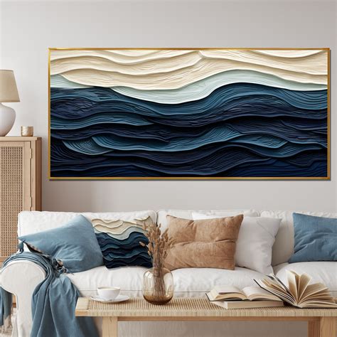 Framed Canvas in 2025 | Blue wall decor, Living wall decor, Diy canvas ...