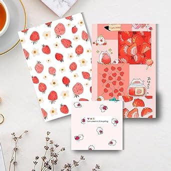 Jinnie's studio A5 Cute aesthetic strawberry design notebooks | 100 GSM ...