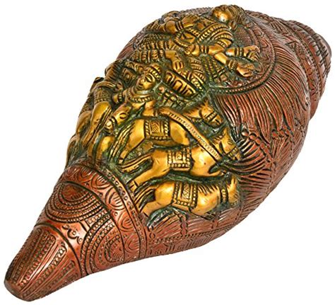 Exotic India Surya Bhagawan Conch -Wall Hanging - Brass Statue : Amazon ...