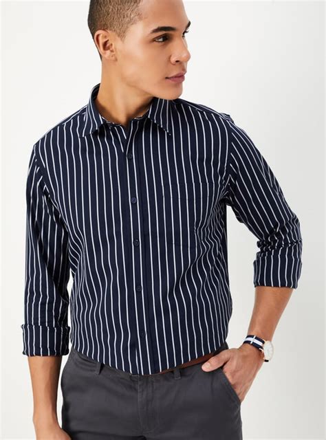 Buy Men Regular Fit Striped Casual Shirt Online at just Rs. 1049.0 ...