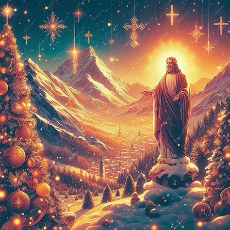 Premium Vector | Trendy festive xmas christmas christian jesus tree ...