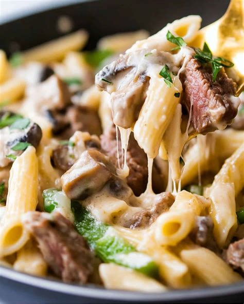 One Pot Philly Steak Pasta Recipe