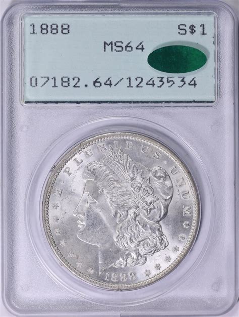 1888 Morgan Silver Dollar PCGS MS-64 (CAC Green) OGH (1st Gen) (Item ...