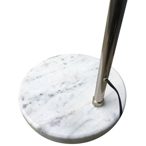 Chrome And White Marble Goose Neck Floor Lamp For Sale at 1stDibs