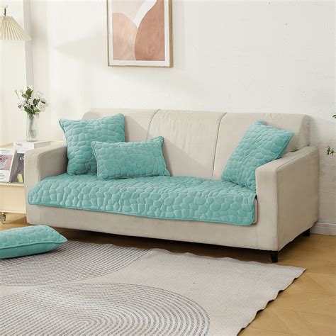 Premium Pebble Milk Velvet Anti Slip Sofa Mats, Fog Blue – HOKIPO | Har ...