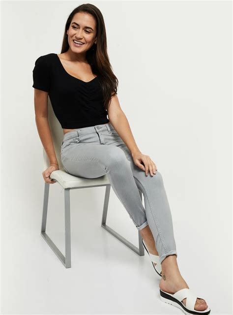 Buy Women Ruched V-Neck Crop Top Online at just Rs. 399.0 ...