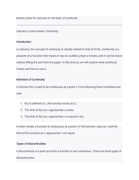 Image result for Continuity Explained Calculus