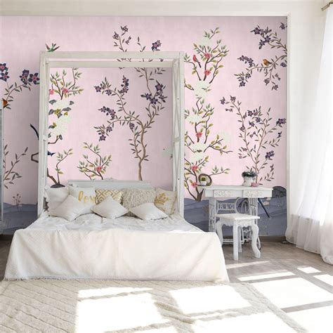 Pink Chinoiserie Pattern Wallpaper | Life n Colors
