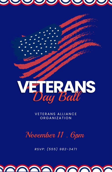 Free Veterans Day Poster Templates, Editable and Printable