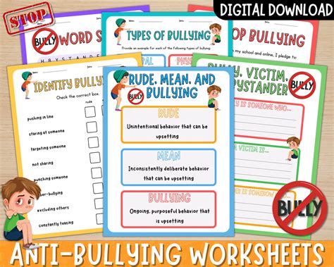 Anti-bullying Printable Worksheets | Anti-bullying Week Activity | Stop ...