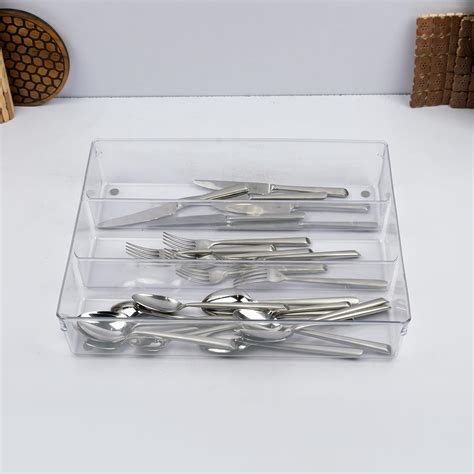Buy Anko Clear Cutlery Tray | Storage Organizer for Utensils ...