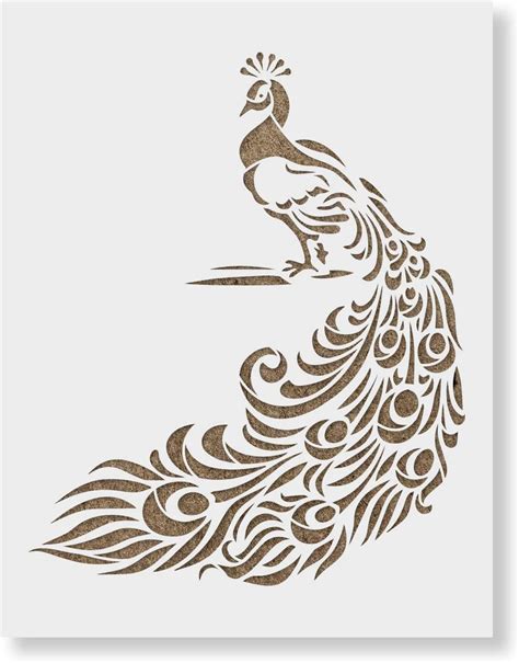 Stencil Revolution Reusable Peacock Stencil for Crafts and Decorations ...