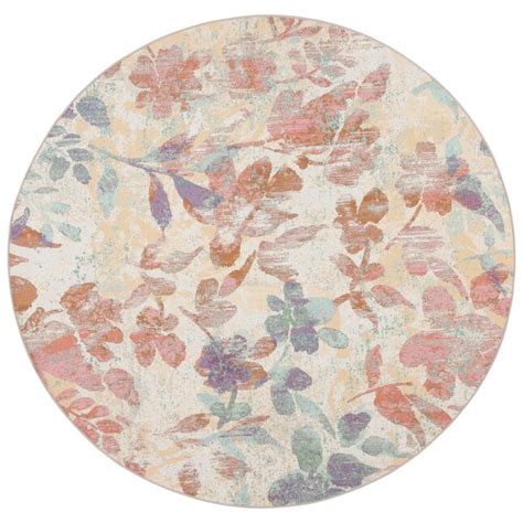 Safavieh Barbados 7 X 7 (ft) Beige/Red Round Indoor/Outdoor Floral ...