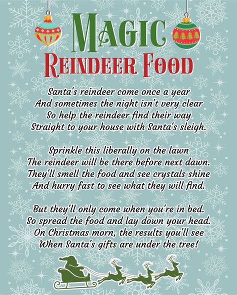 Reindeer Food Poem - 11 Free PDF Printables | Printablee