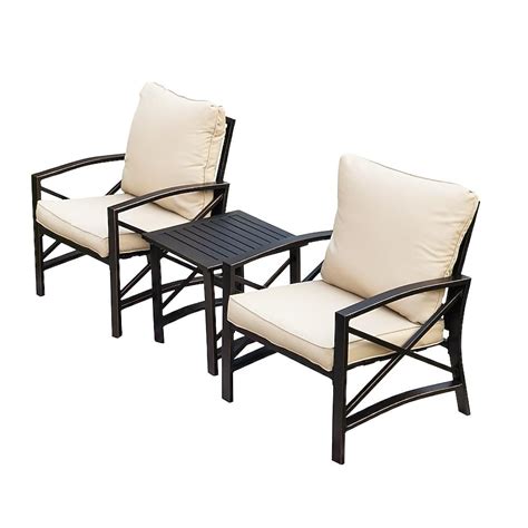 Top Home Space 3-Piece Patio Conversation Set with Tan Cushions TP03019 ...