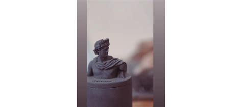 Apollo Atop Dark Concrete-Greek Home Decor- A container with a Greek G ...