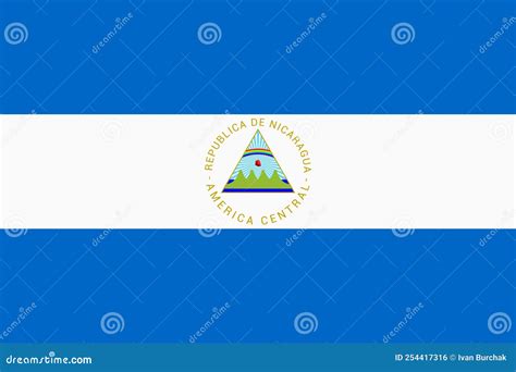 Flag of Nicaragua. Official Colors. Flat Vector Illustration Stock ...