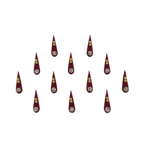 Comet Busters Beautiful Handcrafted Small Maroon Tilak Bindis With Sto
