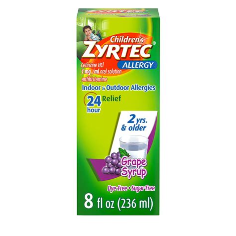 Mua Children's Zyrtec 24 Hour Allergy Relief Syrup, 5 mg Cetirizine ...