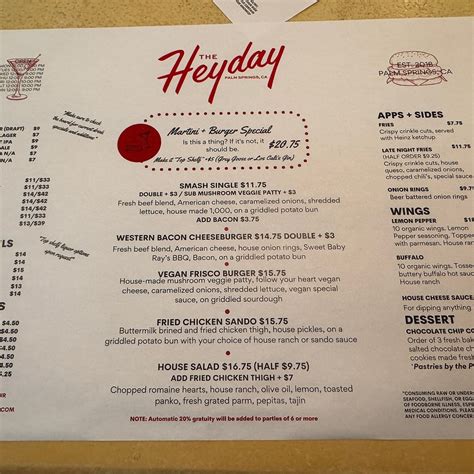 THE HEYDAY, Palm Springs - Restaurant Reviews, Photos & Phone Number ...