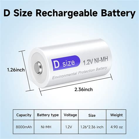 Palogreen 6 Packs D Rechargeble Batteries 1.2V 8000mAh NiMH India | Ubuy